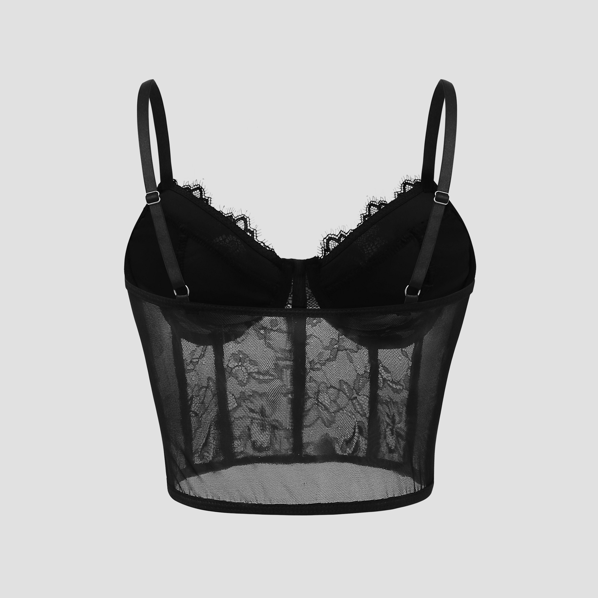 Sexy Black Semi Transparent Br - Sheer Mesh Bra review and price