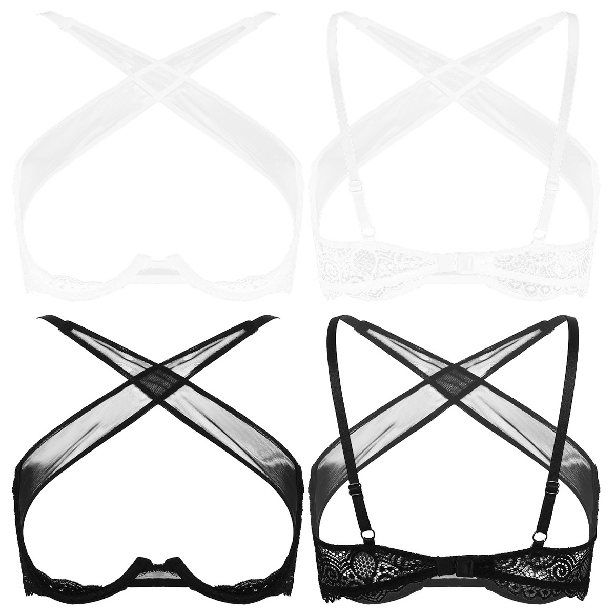 Women Erotic Nightwear Sexy Tr - Sheer Mesh Bra review and price